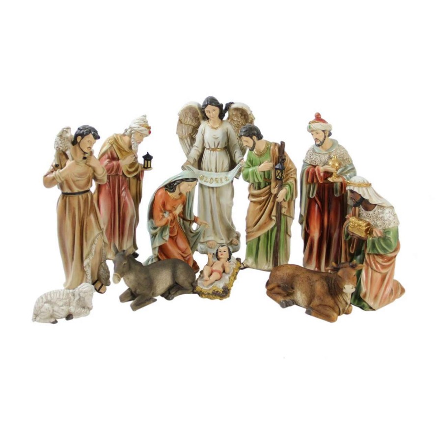 Nativity Sets & Accessories * | Northlight 11Pc Vibrantly Colored Traditional Religious Christmas Nativity Figurine Set 15.5