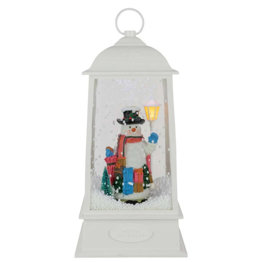 Candles & Lanterns * | Northlight 13.5 Led Lighted Musical Snowing Snowman Christmas Lantern