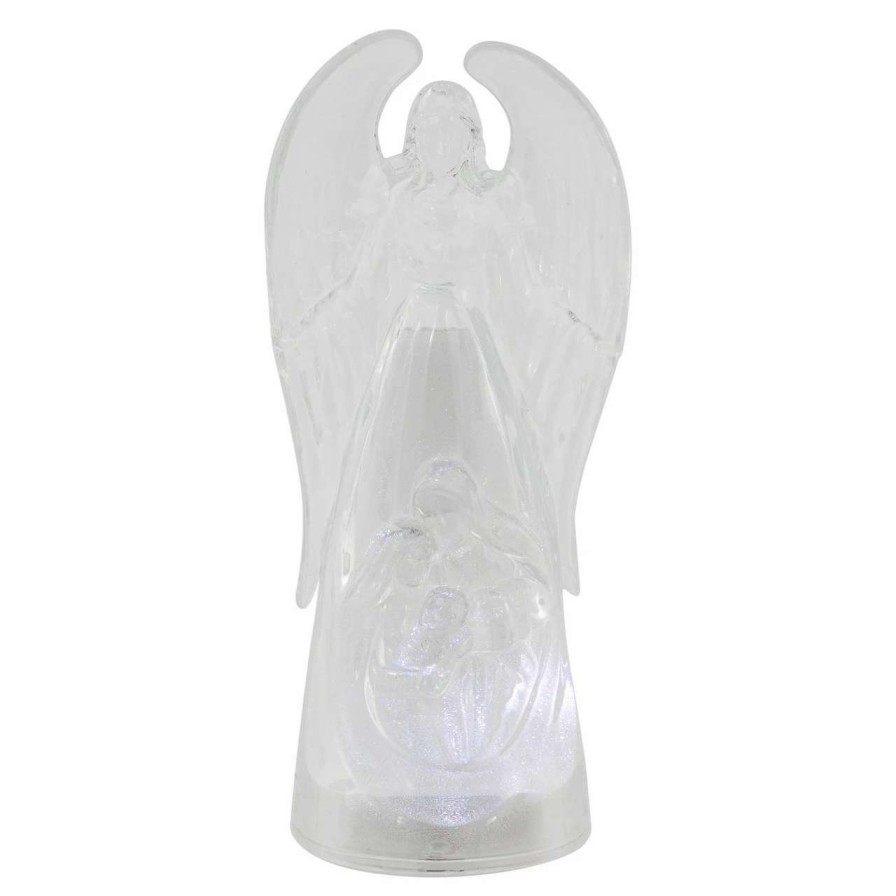 Figures * | Northlight 9 Led Lighted Icy Crystal Angel And Nativity Scene Christmas Figurine