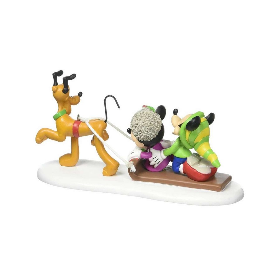 Christmas Village Sets & Accessories * | Department 56 Dept 56 Disney Village Pluto'S Toboggan Ride Christmas Figure