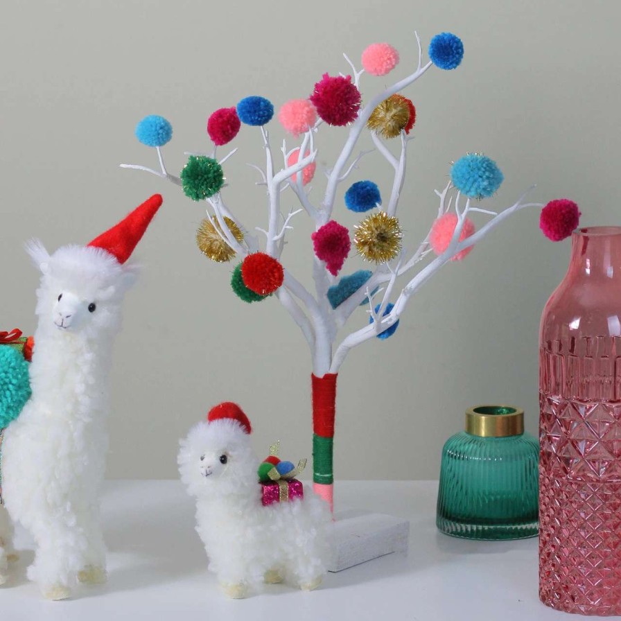 Christmas Table Top Trees * | Northlight 15 Multi-Color Christmas Cheer Pom Pom Twig Tree