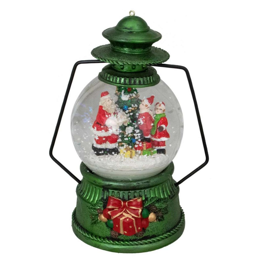 Candles & Lanterns * | Northlight 8 Santa Claus And Kids By Christmas Tree Lantern Snow Globe