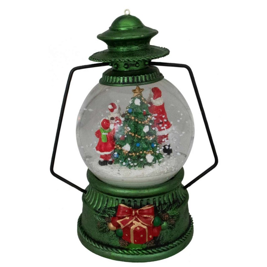 Candles & Lanterns * | Northlight 8 Santa Claus And Kids By Christmas Tree Lantern Snow Globe