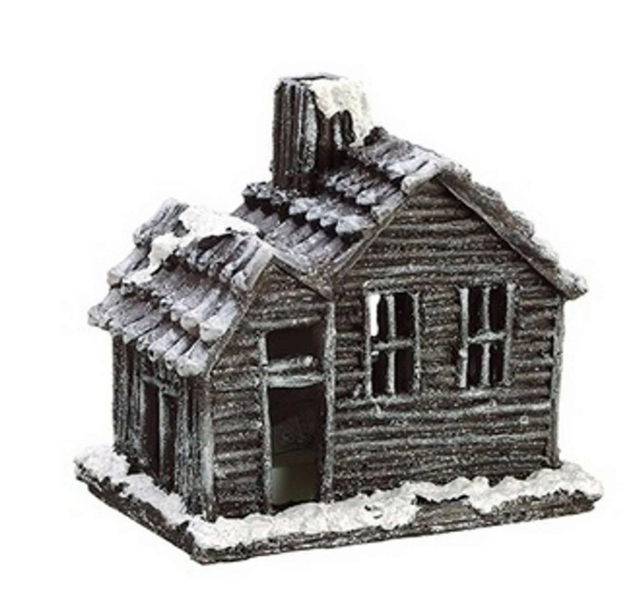 Christmas Village Sets & Accessories * | Allstate Country Cabin Lighted Glittered Snowed Flocked House Table Top Christmas Decoration 7