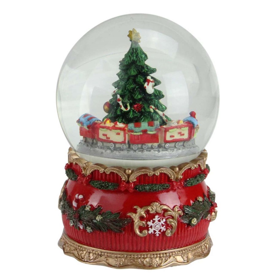 Christmas Village Sets & Accessories * | Northlight 5.5 Christmas Tree And Train Musical Snow Globe