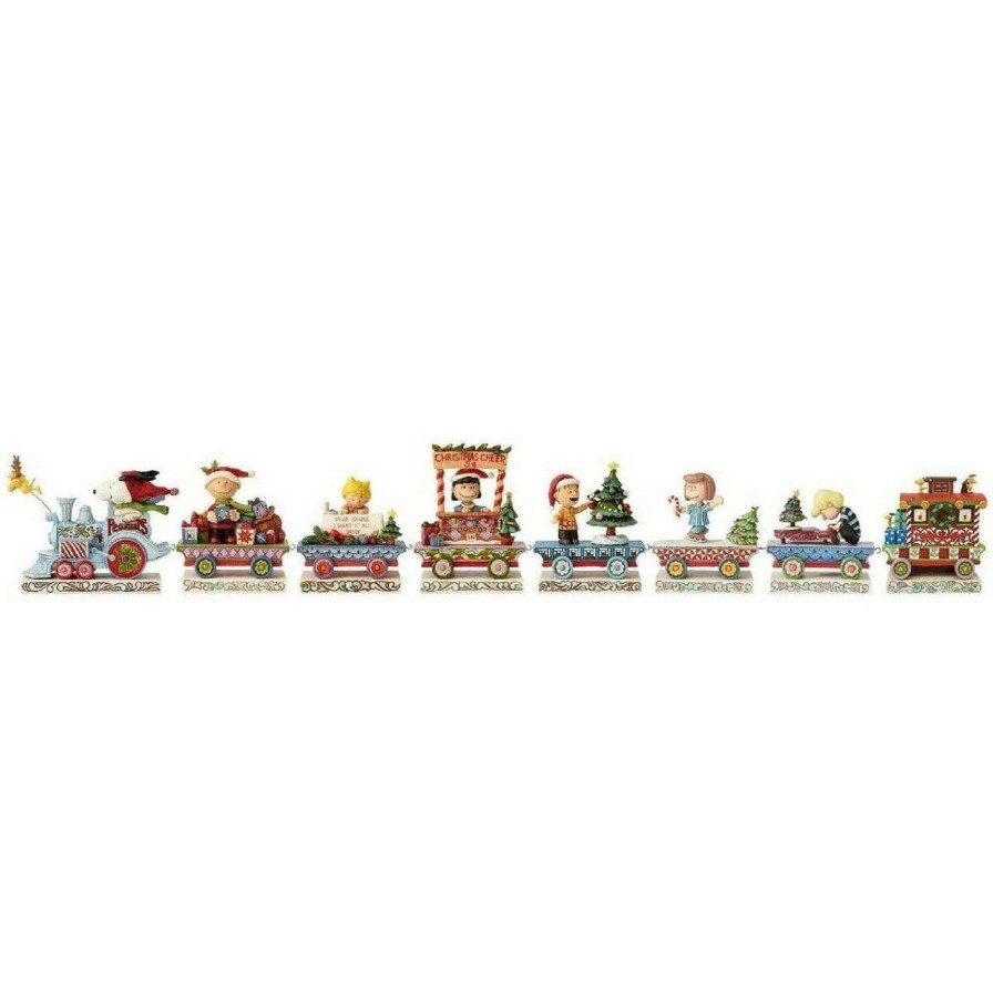 Christmas Village Sets & Accessories * | Department 56 8 Piece Christmas Peanuts Train Gift Set #4062623