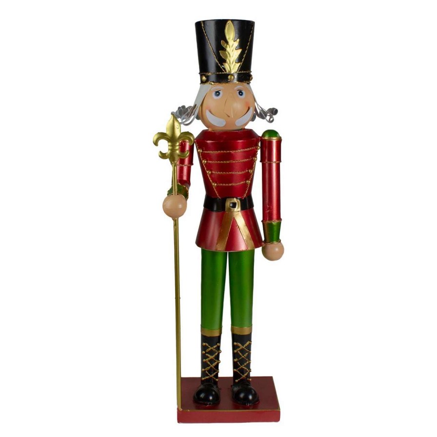 Figures * | Northlight 23.75 Red And Green Metal Nutcracker Soldier Christmas Decoration