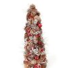 Christmas Table Top Trees * | Cc Christmas Decor 20 Brown And Red Iced Pine Cone Artificial Apple Berry Christmas Tree Tabletop Decor