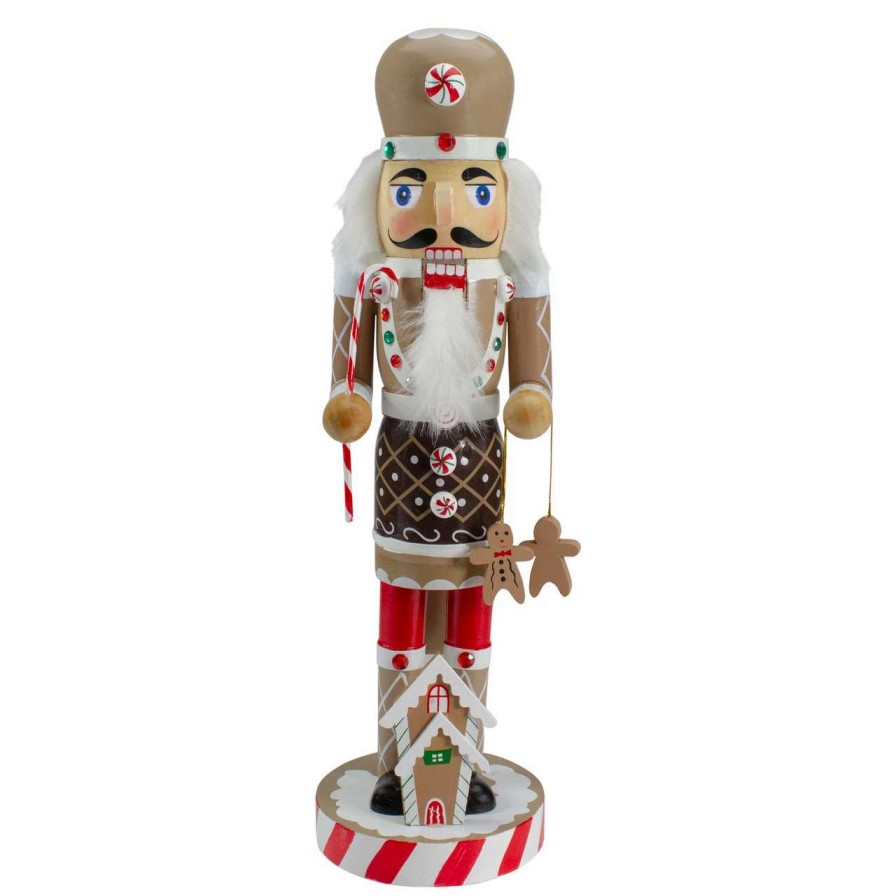 Figures * | Northlight 14 Beige And Red Wooden Christmas Nutcracker Gingerbread Chef