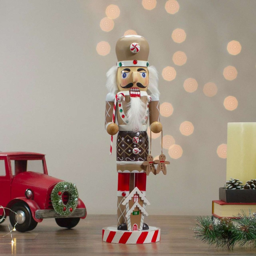 Figures * | Northlight 14 Beige And Red Wooden Christmas Nutcracker Gingerbread Chef