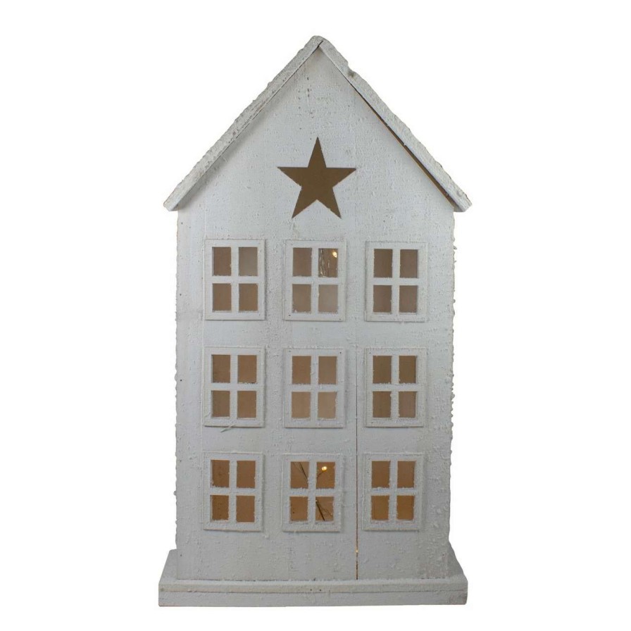 Christmas Village Sets & Accessories * | Northlight 30 Snow-Covered Rustic White Wooden House Christmas Tabletop