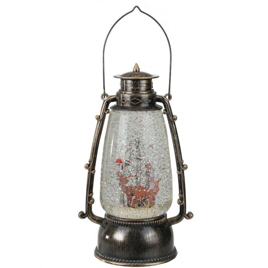 Candles & Lanterns * | Northlight 9 Country Rustic Lantern With Reindeer Table Top Christmas Decoration