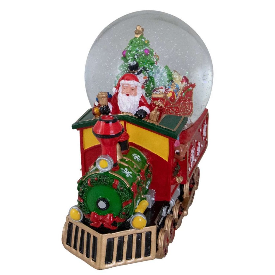 Christmas Village Sets & Accessories * | Northlight 8.5 Green And Red Christmas Train Snow Globe