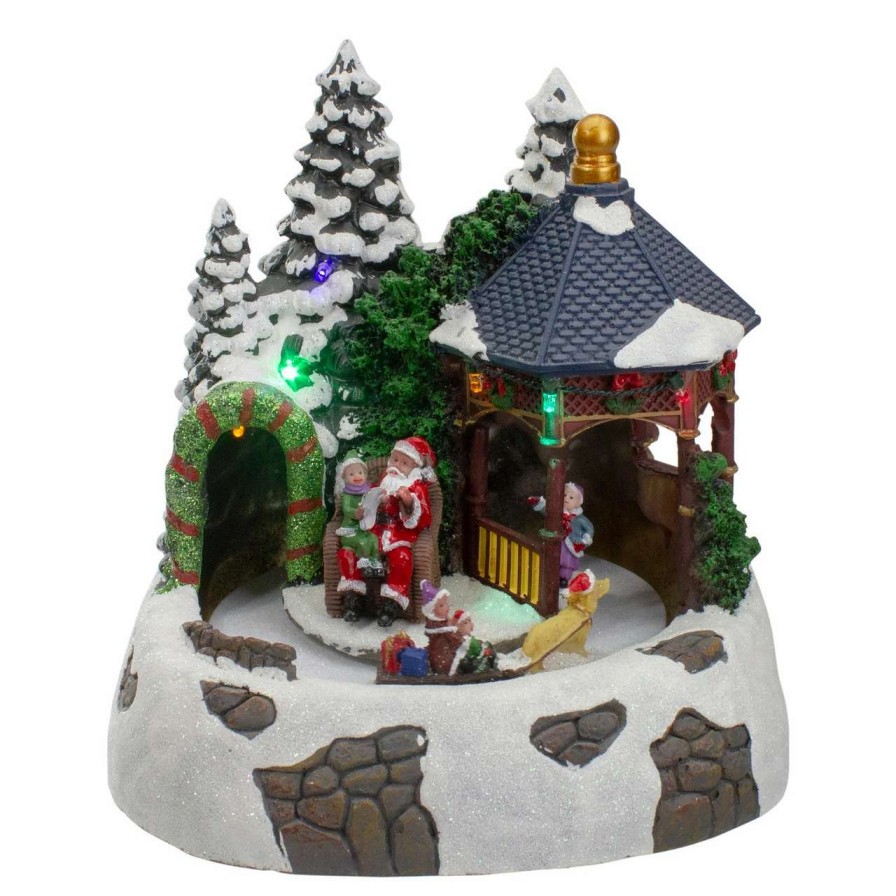 Christmas Village Sets & Accessories * | Northlight 10 Lighted And Animated Christmas Scene With Santa Claus