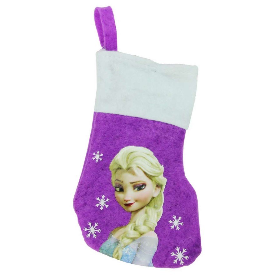 Stockings & Holders * | 8.5 Purple And White Disney Frozen Elsa Mini Christmas Stocking