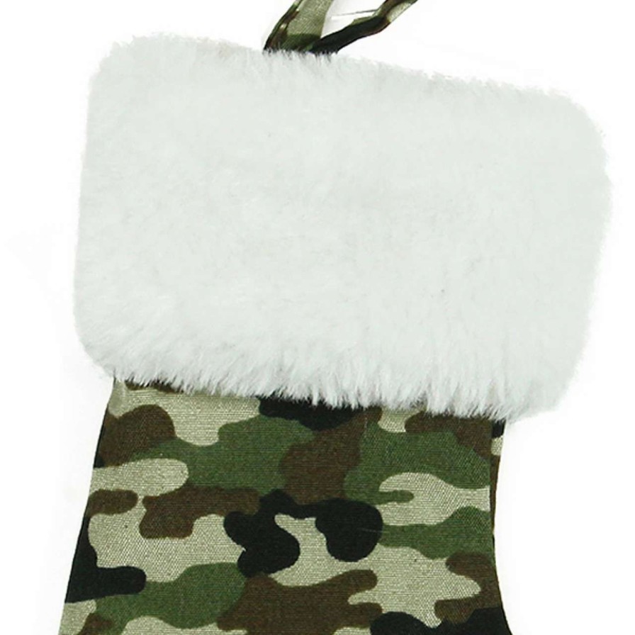 Stockings & Holders * | Northlight 7 Army Camouflage Mini Christmas Stocking With White Cuff