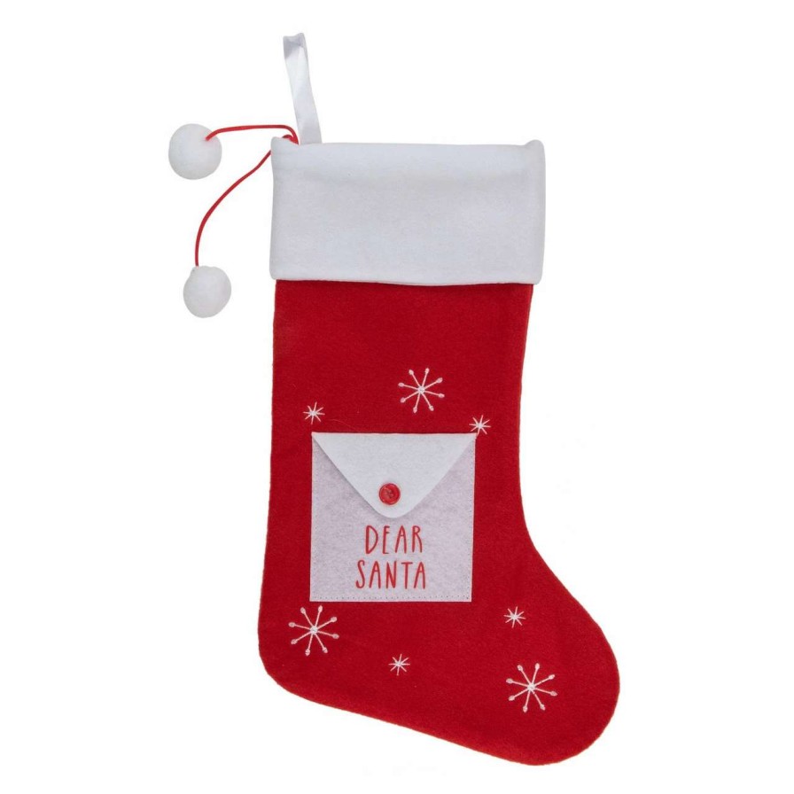 Stockings & Holders * | Northlight 19 Red And White "Dear Santa" Envelope Christmas Stocking