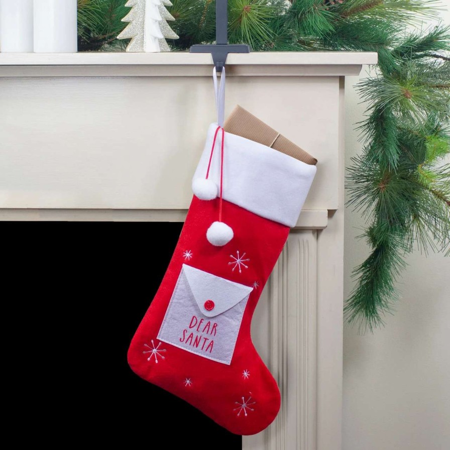 Stockings & Holders * | Northlight 19 Red And White "Dear Santa" Envelope Christmas Stocking