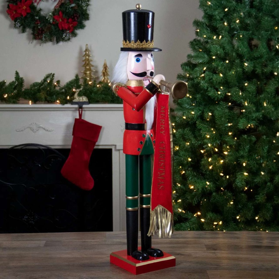 Figures * | Northlight 36 Red And Green Christmas Nutcracker Soldier With Horn