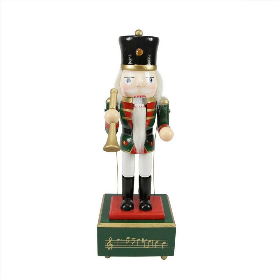 Figures * | Northlight 12 Red Animated And Musical Christmas Nutcracker With Trumpet