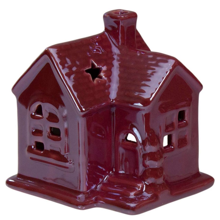 Christmas Village Sets & Accessories * | Northlight 4 Pink Ceramic House Christmas Tabletop Decoration