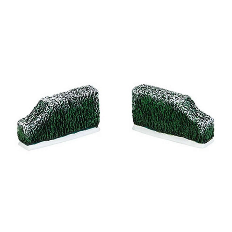 Christmas Village Sets & Accessories * | Department 56 Set Of 2 Green And White Tudor Gardens Tapered Edge Accessory 3.25