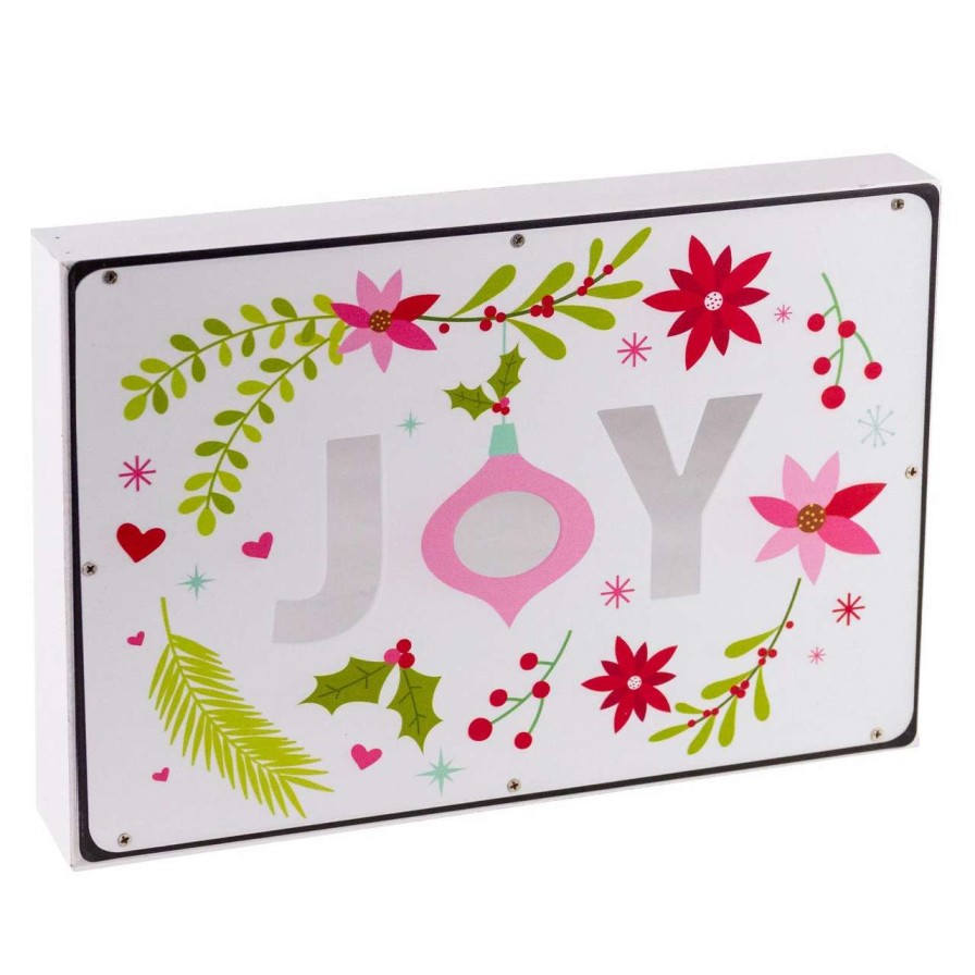 Christmas Village Sets & Accessories * | Northlight 12 Wood And Metal 'Joy' Christmas Wall Sign