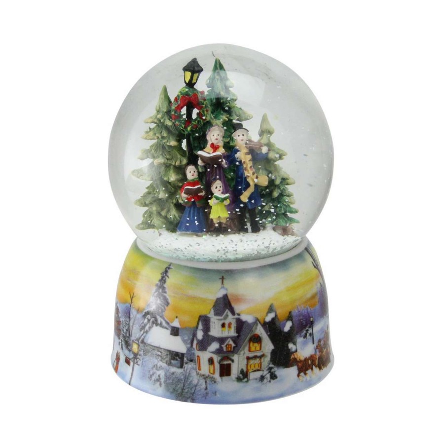 Christmas Village Sets & Accessories * | Northlight 6 Christmas Carolers Winter Scene Musical Snow Globe