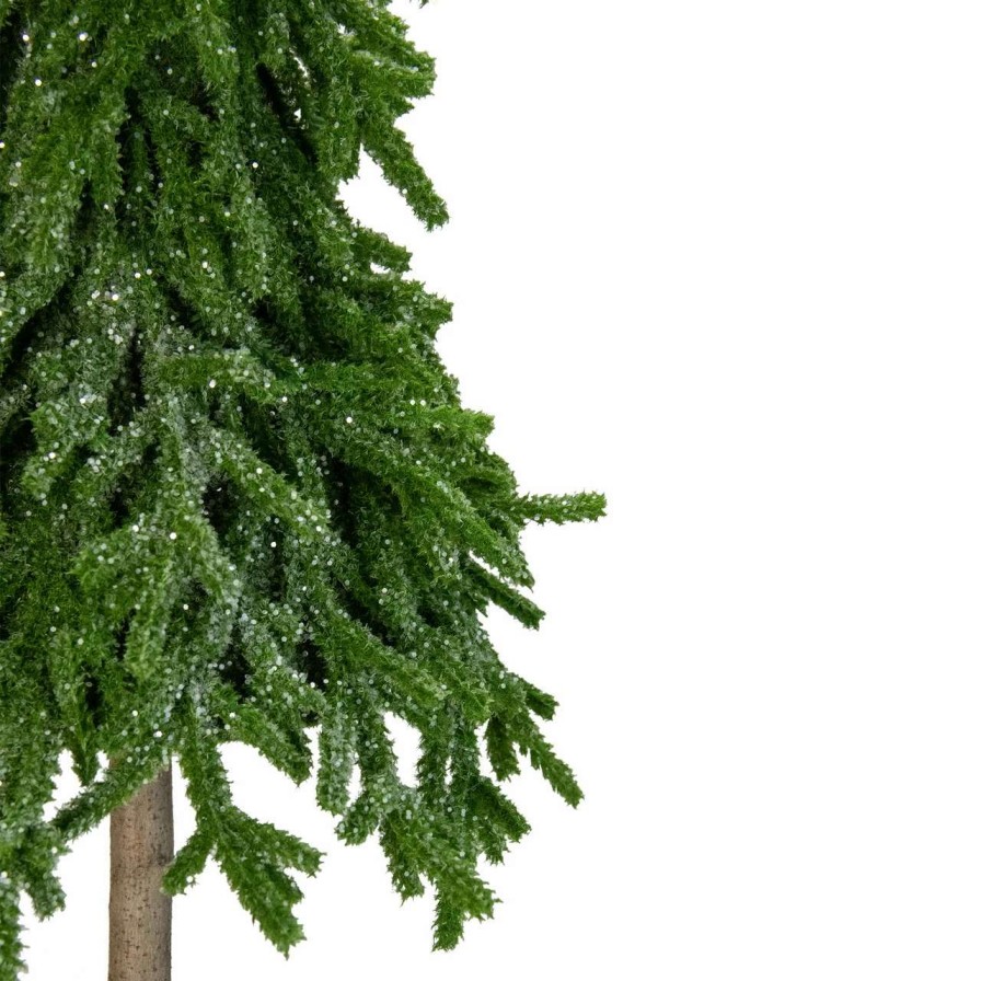 Christmas Table Top Trees * | Northlight 25.5-Inch Downswept Iced Artificial Christmas Tree Wood Base Unlit