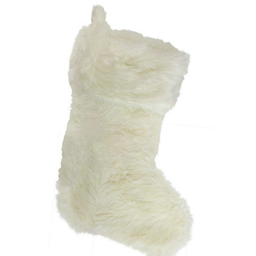 Stockings & Holders * | Northlight 20 Ivory White Super Soft Faux Fur Decorative Christmas Stocking