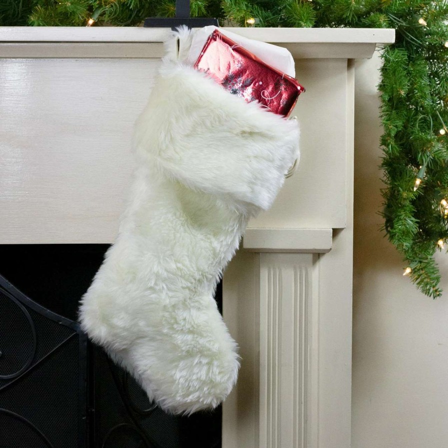 Stockings & Holders * | Northlight 20 Ivory White Super Soft Faux Fur Decorative Christmas Stocking