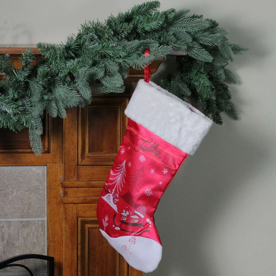 Stockings & Holders * | Kurt Adler 19 Angry Birds Red With White Cuff Decorative Printed Christmas Stocking