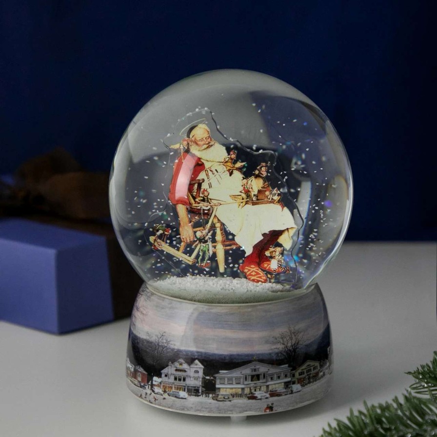 Christmas Village Sets & Accessories * | Northlight 6.5 Norman Rockwell 'Santa And His Helpers' Christmas Snow Globe