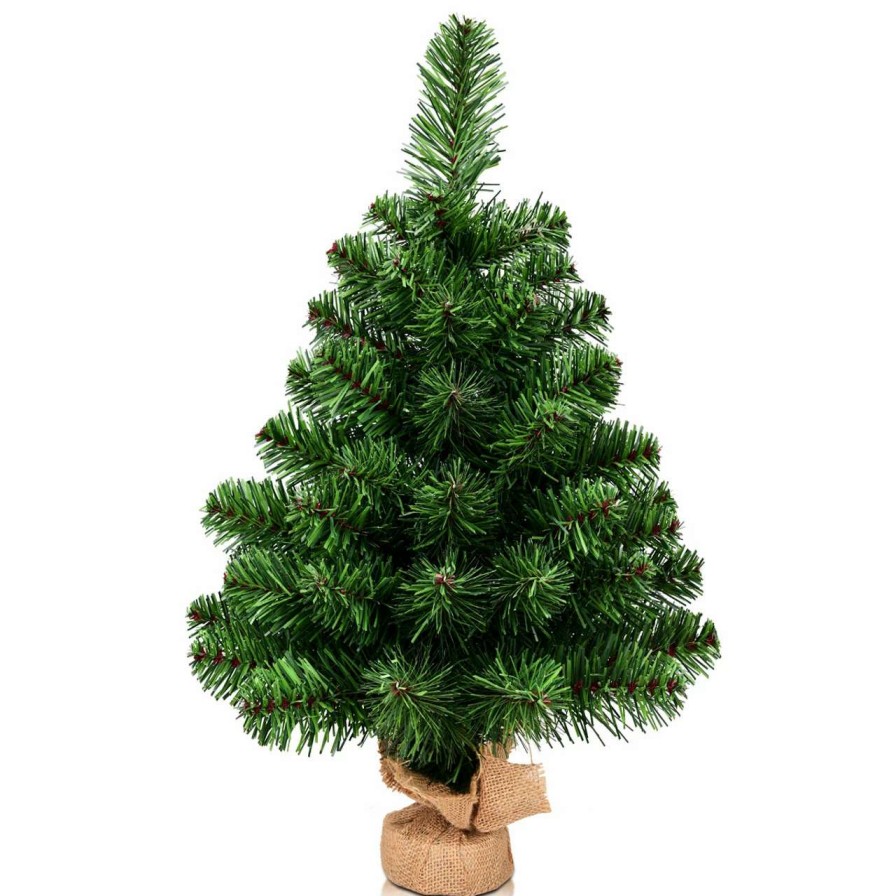 Christmas Table Top Trees * | Costway 2Ft Season Decoration Pvc Artificial Small Christmas Tree