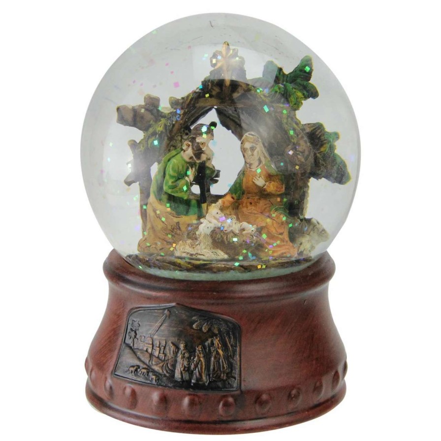 Christmas Village Sets & Accessories * | Northlight 5.5 Christmas Nativity Musical Snow Globe