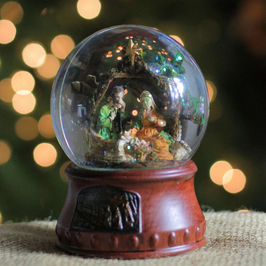 Christmas Village Sets & Accessories * | Northlight 5.5 Christmas Nativity Musical Snow Globe