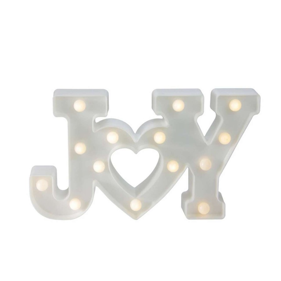 Christmas Village Sets & Accessories * | Northlight 12.75 White "Joy" Led Christmas Marquee Wall Sign