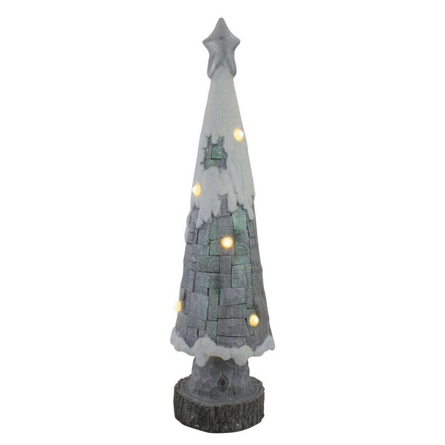 Christmas Table Top Trees * | Northlight 29 Led Lighted Gray And White Tabletop Christmas Tree