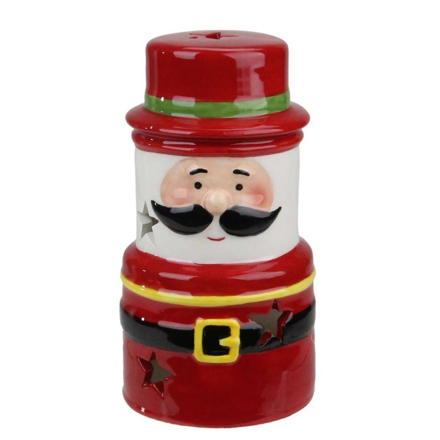 Candles & Lanterns * | Northlight 5.5 Red Ceramic Santa Gnome Christmas Tealight Candle Holder