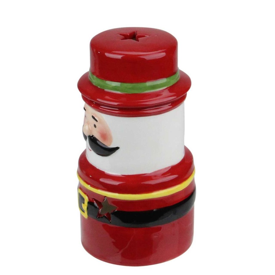 Candles & Lanterns * | Northlight 5.5 Red Ceramic Santa Gnome Christmas Tealight Candle Holder