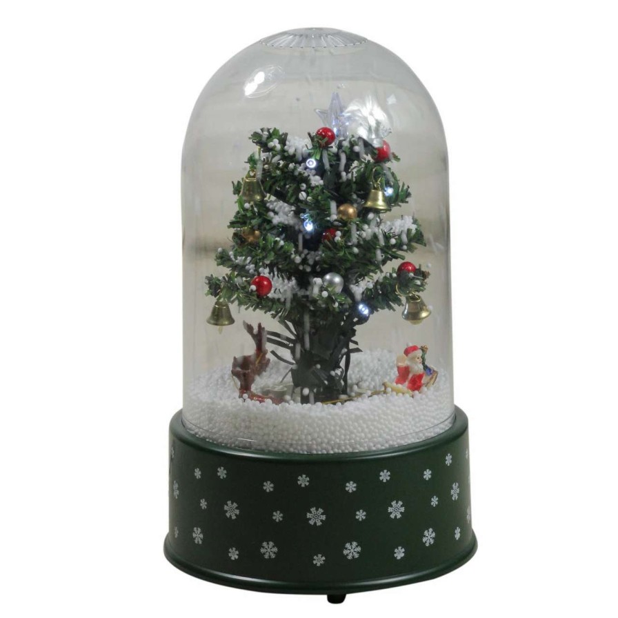 Christmas Village Sets & Accessories * | Northlight 11.75 Pre-Lit Musical And Animated Christmas Tree Snow Globe Glittering Snow Dome