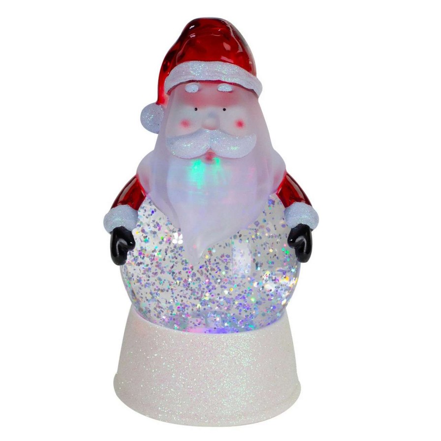 Christmas Village Sets & Accessories * | Northlight 7 Led Lighted Color Changing Santa Christmas Snow Globe