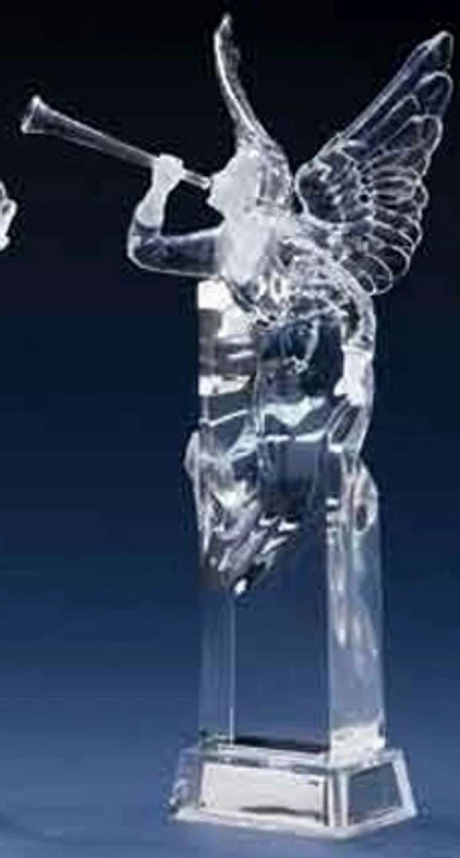 Figures * | Roman 11.5 Icy Crystal Led Lighted Christmas Angel Figure With Trumpet Horn