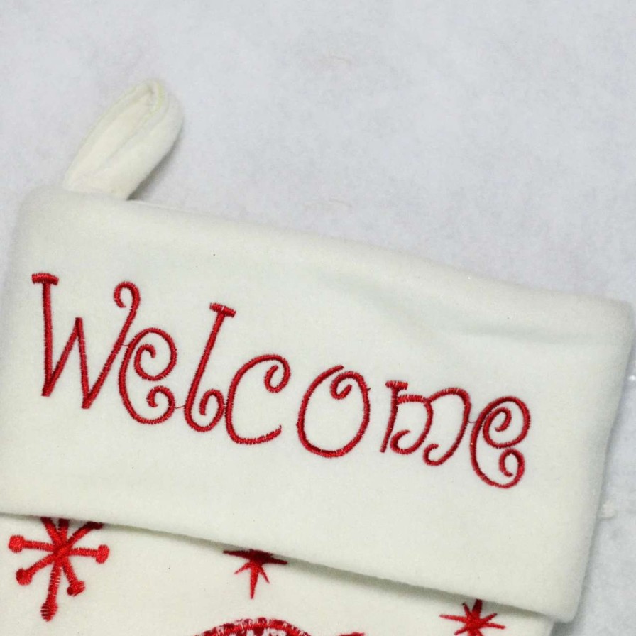 Stockings & Holders * | Northlight 15.75 Red And White Welcome Snowman Embroidered Christmas Stocking