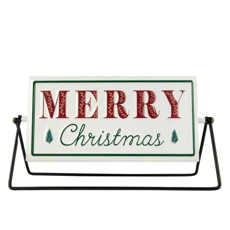 Christmas Village Sets & Accessories * | Northlight 10.25 Merry Christmas/Holiday Market Reversible Tabletop Sign