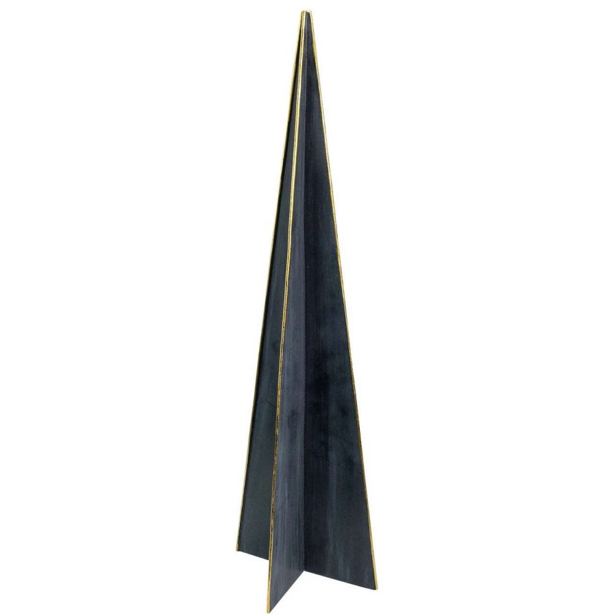 Christmas Table Top Trees * | Northlight 20 Blue And Gold Triangular Christmas Tree Tabletop Decor