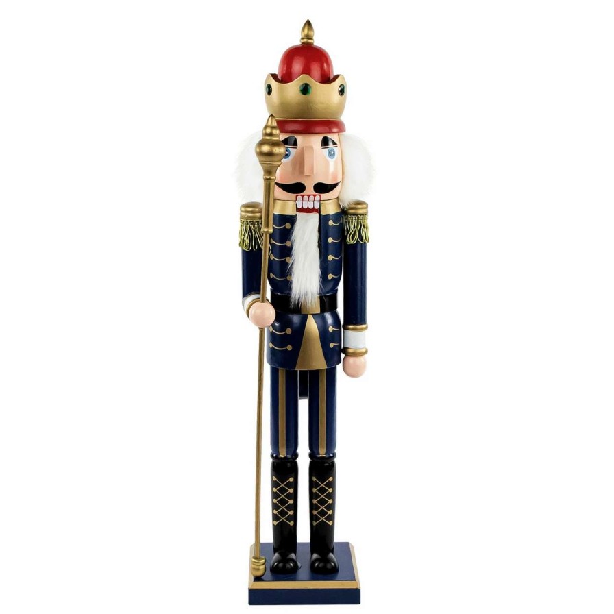 Figures * | Northlight 24 Blue And Gold Christmas Nutcracker King With Scepter