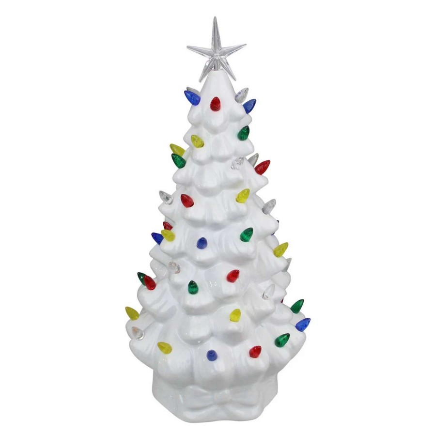 Christmas Table Top Trees * | Northlight 14.5 Led Lighted Retro Table Top Christmas Tree With Star Topper