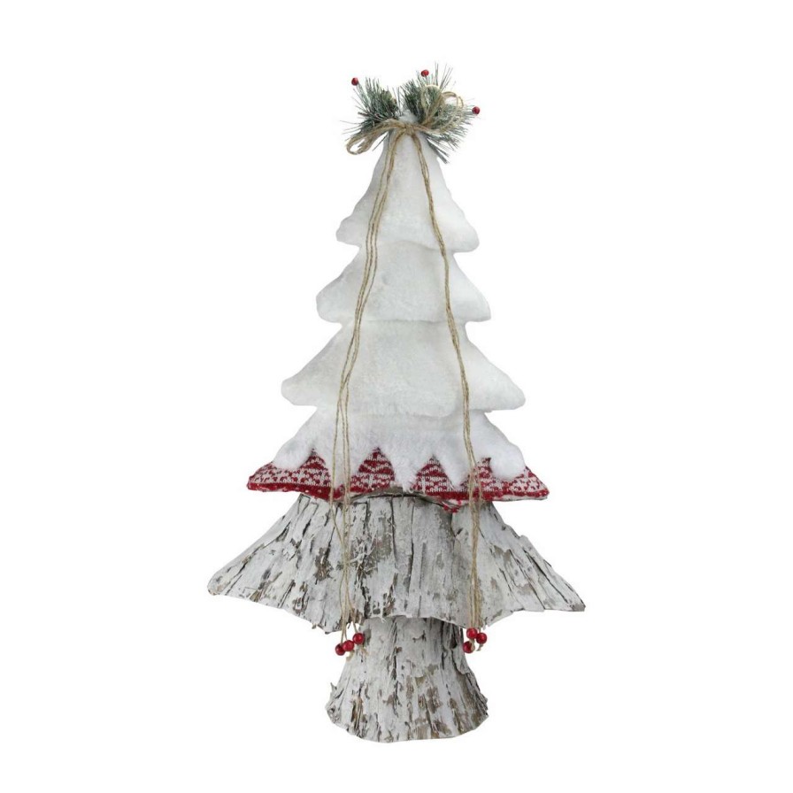 Christmas Table Top Trees * | Northlight 22 White And Red Contemporary Christmas Tree Decor