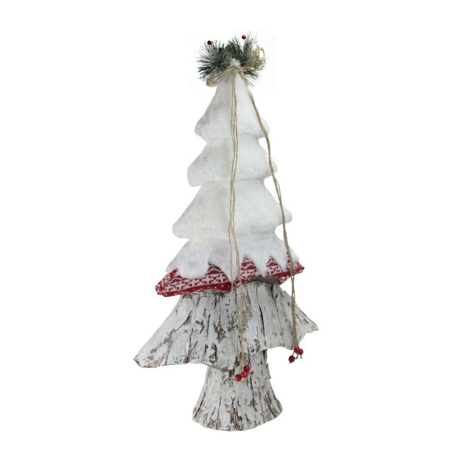 Christmas Table Top Trees * | Northlight 22 White And Red Contemporary Christmas Tree Decor